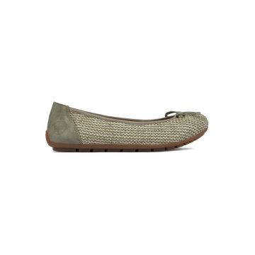 Balerini  verde - textil - varf rotund