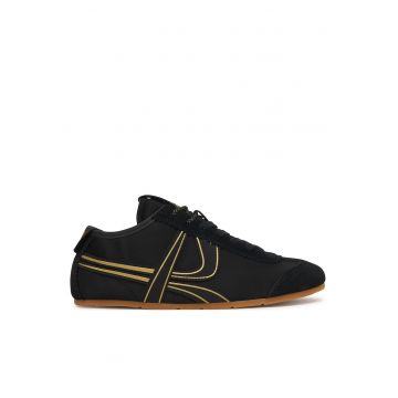 dama -  Piele intoarsa - Negru/Galben
