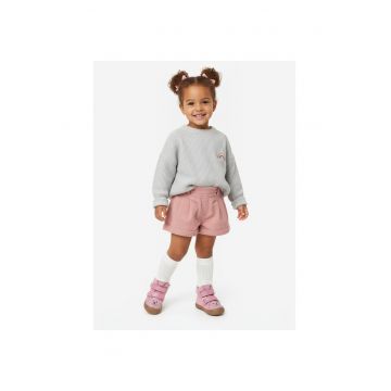 Ghete copii -  piele naturala - roz - inchidere velcro -