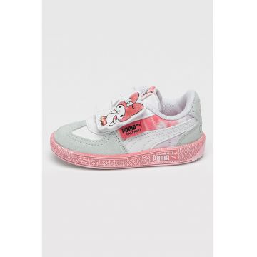 Palermo Hello Kitty & Friends - Pantofi sport cu garnituri de piele intoarsa - Alb/Verde/Roz