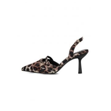 Pantofi cu animal print si varf ascutit Pam