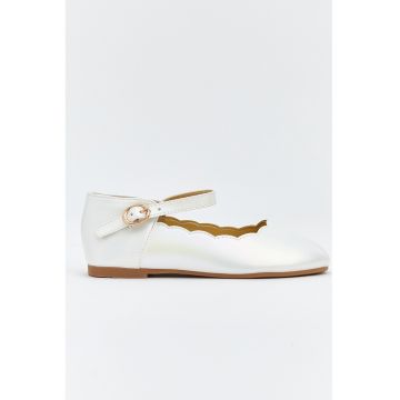 Pantofi cu varf rotund - Alb