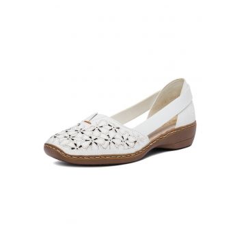 Pantofi dama -  41356-80 - piele naturala - alb