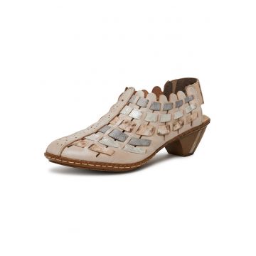 Pantofi dama -  bej - piele naturala - interior textil -