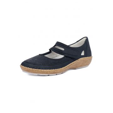 Pantofi dama  bleumarin - piele ecologica - inchidere velcro - talpa usoara -