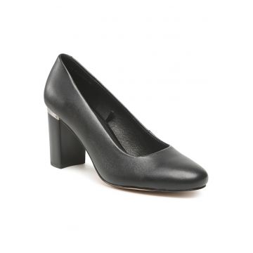 Pantofi dama -  Czolenka - negru - piele naturala -
