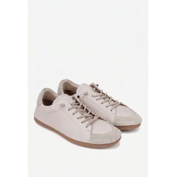 Pantofi dama din piele naturala cu siret elastic - Bej
