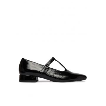 Pantofi dama -  piele naturala - negru - design minimalist