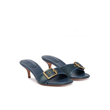 Pantofi dama -  piele naturala - stiletto - albastru