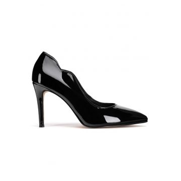 Pantofi dama -  stiletto - negru - piele naturala -