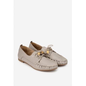 Pantofi dama taupe din piele naturala - 68945 - Maro taupe