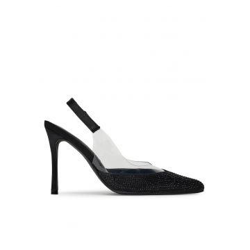 Pantofi dama -  Textil - Negru/Alb