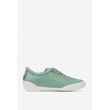 Pantofi dama verzi cu siret elastic - Verde deschis