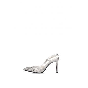 Pantofi de piele cu nituri Aurelia Ultra - Argintiu