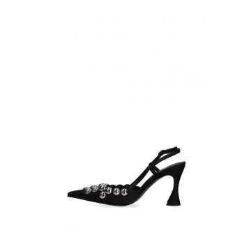 Pantofi de piele cu nituri Nyxara Nova - Negru