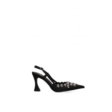 Pantofi de piele cu nituri Nyxara Nova - Negru