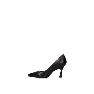 Pantofi de piele cu varf ascutit Lunaria Prime - Negru