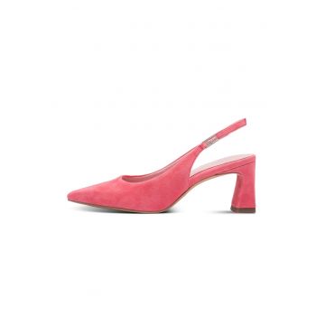 Pantofi de piele intoarsa cu varf ascutit - Fucsia