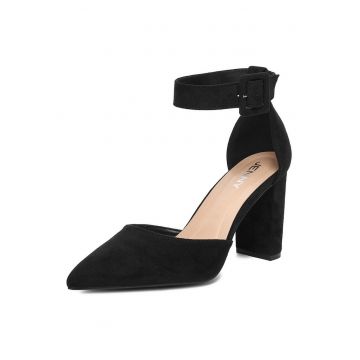 Pantofi eleganti pentru dama -  clasic - negru - textil