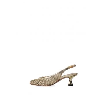 Pantofi slingback de piele Edera Ultra - Auriu