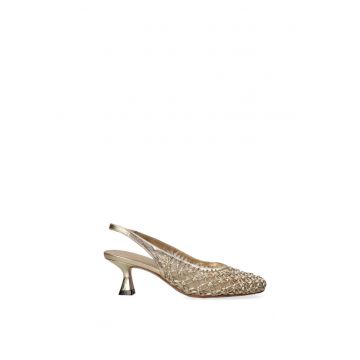 Pantofi slingback de piele Edera Ultra - Auriu