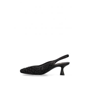 Pantofi slingback de piele Edera Ultra - Negru