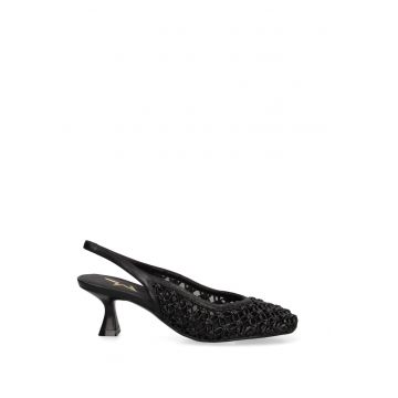 Pantofi slingback de piele Edera Ultra - Negru