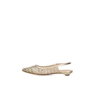 Pantofi slingback de piele Solara Elite - Auriu