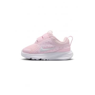 Pantofi Star Runner 5 din material textil cu velcro - pentru alergare - Alb/Roz pal