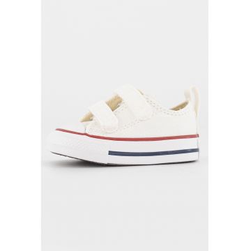 Tenisi cu velcro din panza Chuck Taylor All Star - Alb/Visiniu