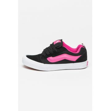 Tenisi de piele intoarsa Knu Skool - Negru/Fucsia
