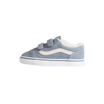 Tenisi din piele intoarsa cu velcro si logo lateral Old Skool V Suede Sherpa