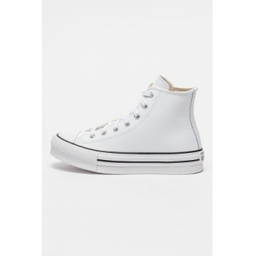 Tenisi high-cut Chuck Taylor All Star Leather - Alb