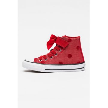 Tenisi inalti din panza cu aplicatie cu funda Chuck Taylor All Star 1 V - Rosu inchis