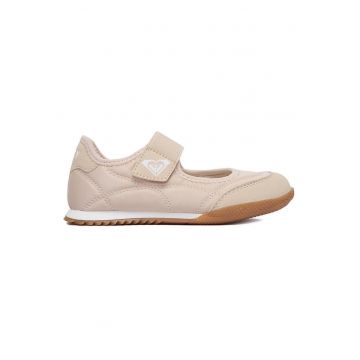 Balerini copii  bej - textil - sistem Velcro -