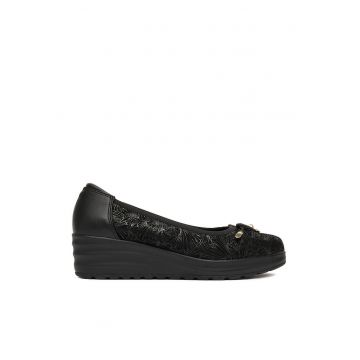 Balerini dama -  textil - negru