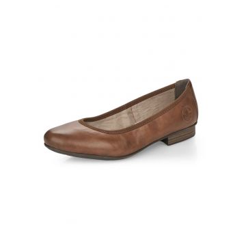 Balerini din piele cu varf rotund -