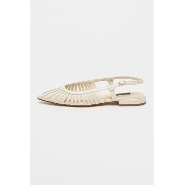 Balerini slingback Duria - Alb fildes