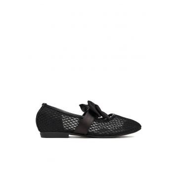Pantofi copii -  balerini fete - negru - textil