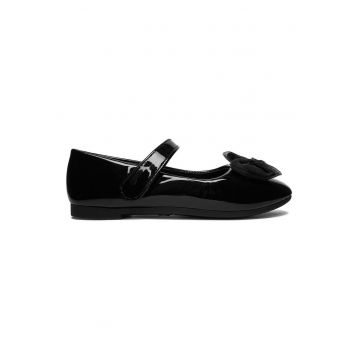 Pantofi copii -  balerini - velcro - negru - sintetic