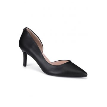 Pantofi cu toc dama -  material textil - negru - 36 EU -