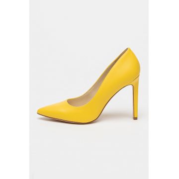Pantofi cu varf ascutit si toc stiletto Tatiana - Galben