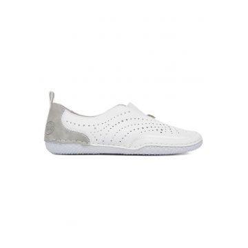 Pantofi dama -  43663-80 - piele naturala - alb -