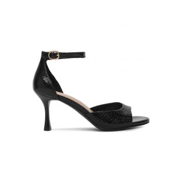 Pantofi dama -  decupati - negru - textil -
