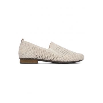 Pantofi dama -  model 51969-90 - rotund - bej - textil