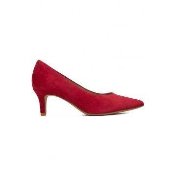 Pantofi dama  piele intoarsa - Rosu