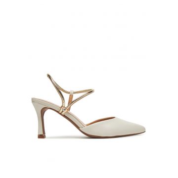 Pantofi dama -  piele naturala - alb -