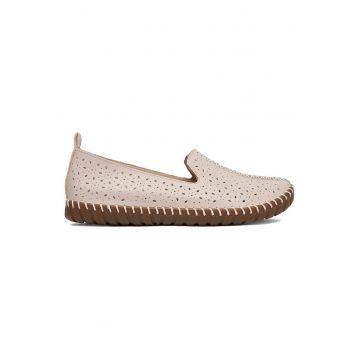 Pantofi dama  roz - piele naturala - varf rotund - Roz