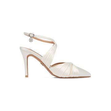 Pantofi dama -  toc ascutit - crem -