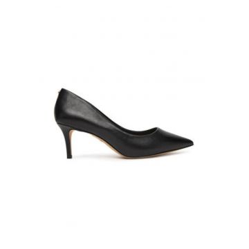 Pantofi dama -  toc inalt - piele naturala - negru